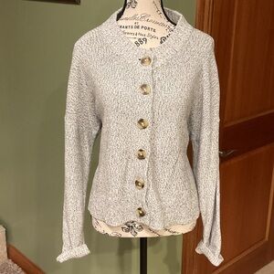 Madewell Heathered Gray Button-Up Cardigan, Size L